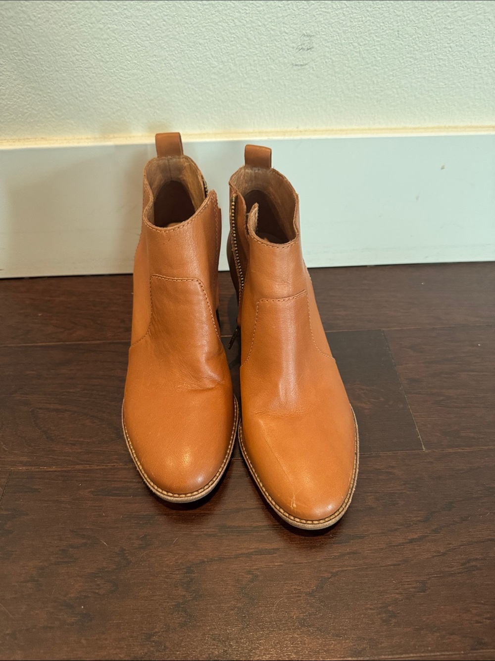 Madewell Women's Cognac Leather Ankle Booties